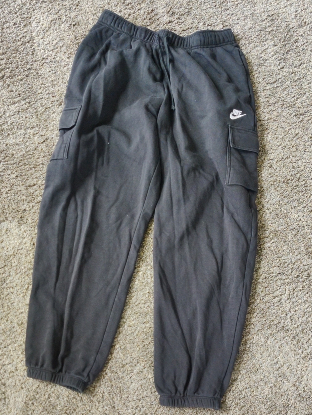 Nike Black Cargo Sweatpants with Logo
